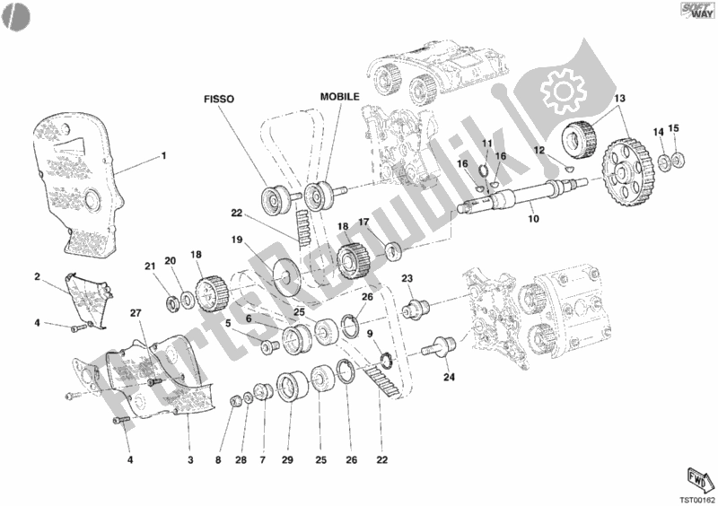 Wszystkie części do Pasek Rozrz? Du Ducati Superbike 999 R USA 2006